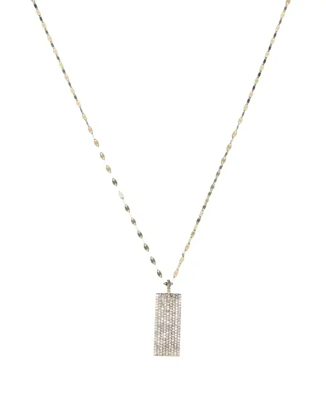 Lana Flawless 14k Diamond Pavé Dog Tag Pendant Necklace