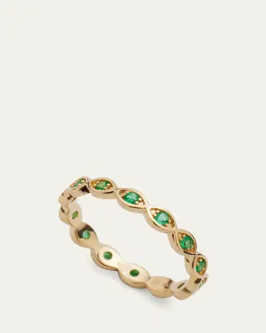 Sydney Evan 14k Yellow Gold Marquis Emerald Eternity Ring | Thumbnail 3
