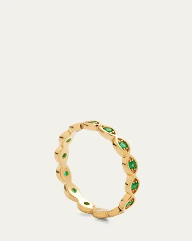 Sydney Evan 14k Yellow Gold Marquis Emerald Eternity Ring | Thumbnail 4