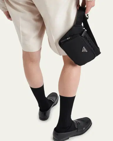Prada Men's Re-Nylon and Saffiano Leather Crossbody Bag | Thumbnail 2 Prada Men's Re-Nylon and Saffiano Leather Crossbody Bag | Thumbnail 2