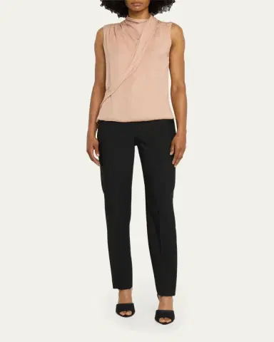 Giorgio Armani Silk Cross-Front Blouse | Thumbnail 2 Giorgio Armani Silk Cross-Front Blouse | Thumbnail 2