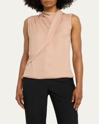 Giorgio Armani Silk Cross-Front Blouse | Thumbnail 4 Giorgio Armani Silk Cross-Front Blouse | Thumbnail 4