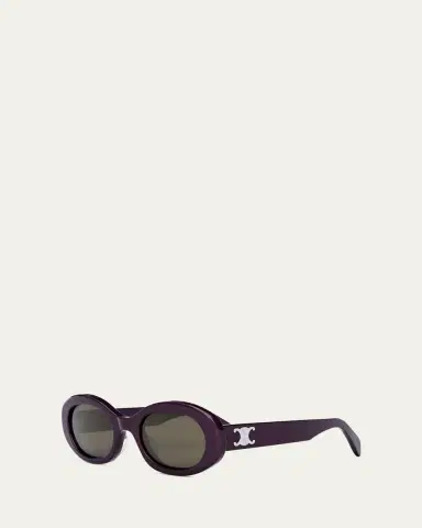 CELINE Triomphe Acetate Oval Sunglasses | Thumbnail 2