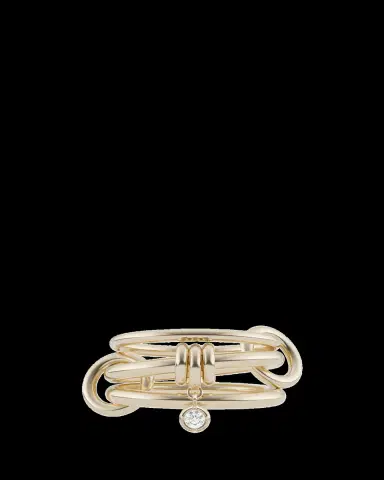 Spinelli Kilcollin Piera 1K Yellow Gold Diamond 3-Link Ring | Thumbnail 2