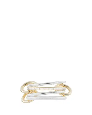 Spinelli Kilcollin Kira Silver and 18K Gold Baguette Diamond Ring | Thumbnail 1 Spinelli Kilcollin Kira Silver and 18K Gold Baguette Diamond Ring | Thumbnail 1
