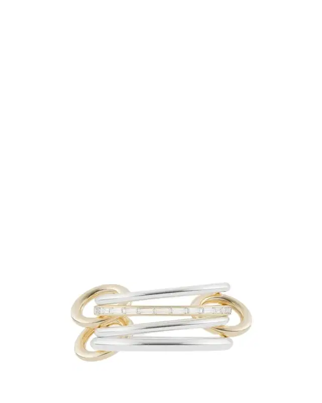 Kira Silver and 18K Gold Baguette Diamond Ring