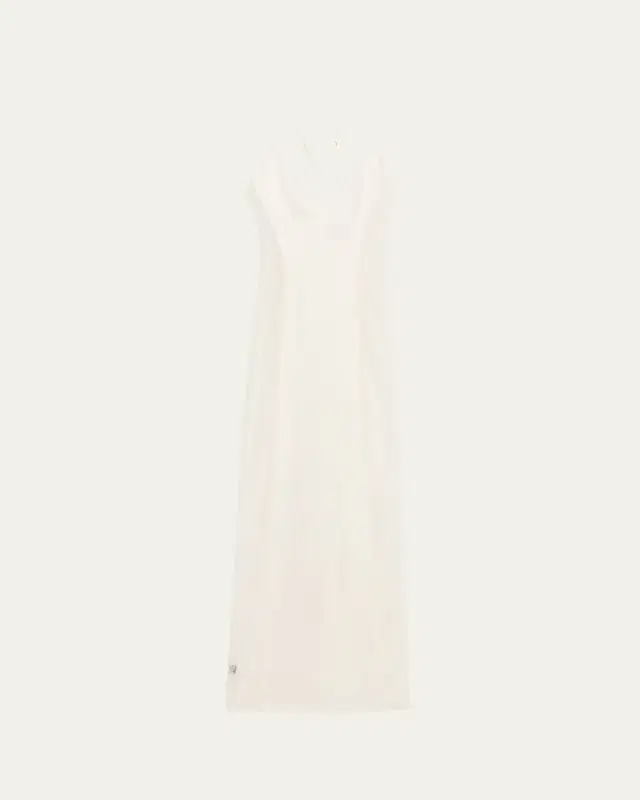 Amy Lace-Inset Silk Satin Maxi Babydoll
