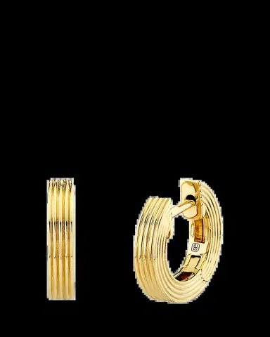 Sydney Evan 14K Small Fluted Huggie Hoop Earrings | Thumbnail 2