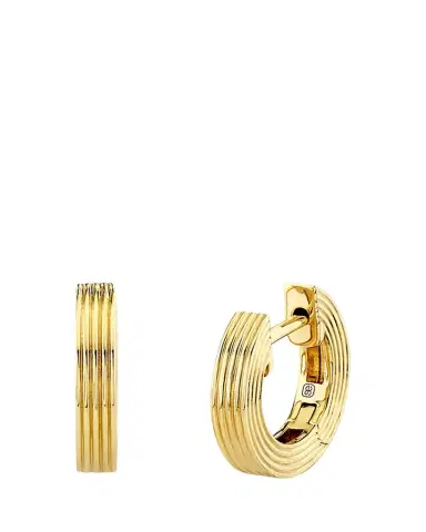 Sydney Evan 14K Small Fluted Huggie Hoop Earrings | Thumbnail 1
