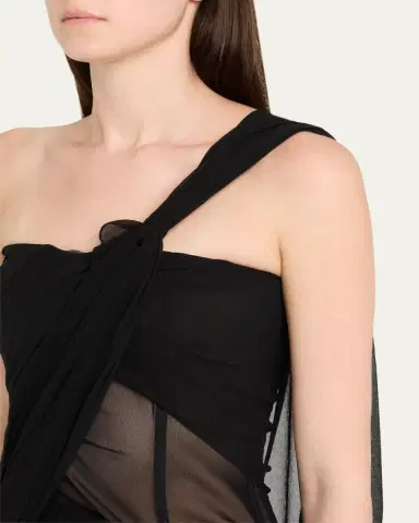 Stella McCartney Asymmetric Draped Crepon Gown | Thumbnail 5 Stella McCartney Asymmetric Draped Crepon Gown | Thumbnail 5