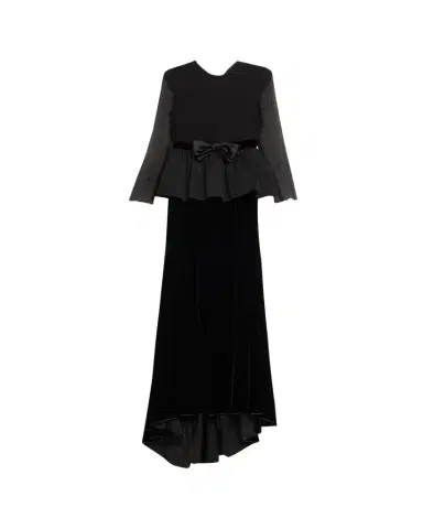 Valentino Garavani Sablé Velvet Peplum Backless Gown | Thumbnail 1 Valentino Garavani Sablé Velvet Peplum Backless Gown | Thumbnail 1