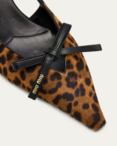 Miu Miu 55mm Leopard Calf Hair Bow Slingback Pumps | Thumbnail 5 Miu Miu 55mm Leopard Calf Hair Bow Slingback Pumps | Thumbnail 5