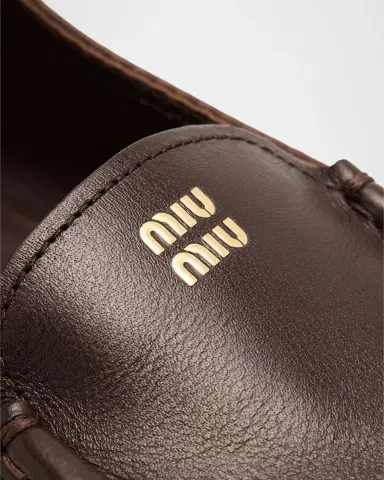 Miu Miu Leather Mary Jane Loafers | Thumbnail 4