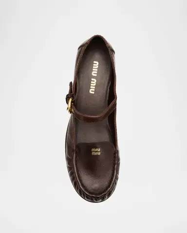 Miu Miu Leather Mary Jane Loafers | Thumbnail 5