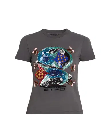 Etro Short-Sleeve Embroidered Graphic T-Shirt | Thumbnail 1 Etro Short-Sleeve Embroidered Graphic T-Shirt | Thumbnail 1