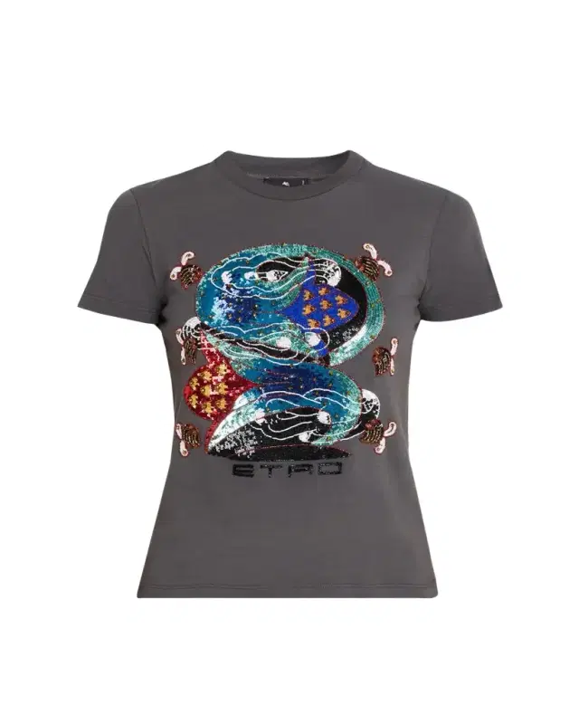 Short-Sleeve Embroidered Graphic T-Shirt Short-Sleeve Embroidered Graphic T-Shirt