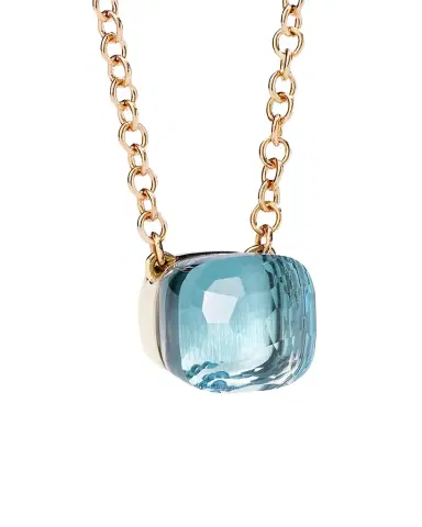 Pomellato Nudo 18K Rose Gold Blue Topaz Pendant Necklace | Thumbnail 1 Pomellato Nudo 18K Rose Gold Blue Topaz Pendant Necklace | Thumbnail 1