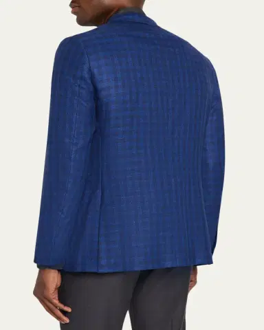 Zegna Men's Gingham Check Single-Breasted Sport Coat | Thumbnail 3 Zegna Men's Gingham Check Single-Breasted Sport Coat | Thumbnail 3