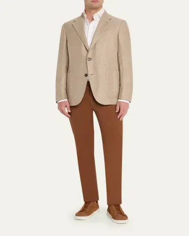 Zegna Men's Patch-Pocket Melange Single-Breasted Sport Coat | Thumbnail 2 Zegna Men's Patch-Pocket Melange Single-Breasted Sport Coat | Thumbnail 2