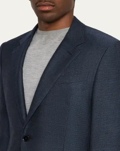 Zegna Men's Micro-Woven Cashmere and Silk Two-Button Sport Coat | Thumbnail 5 Zegna Men's Micro-Woven Cashmere and Silk Two-Button Sport Coat | Thumbnail 5