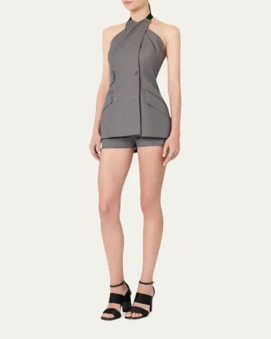 Max Mara Cali Double-Breasted Crisscross Halter Top | Thumbnail 2