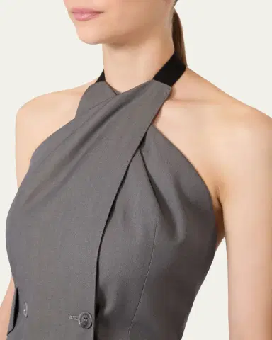 Max Mara Cali Double-Breasted Crisscross Halter Top | Thumbnail 5
