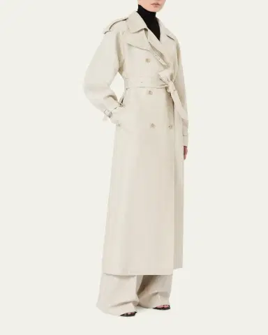 Max Mara Pure Linen Drill Double-Breasted Duster Coat | Thumbnail 2
