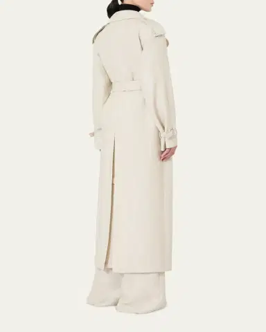 Max Mara Pure Linen Drill Double-Breasted Duster Coat | Thumbnail 3