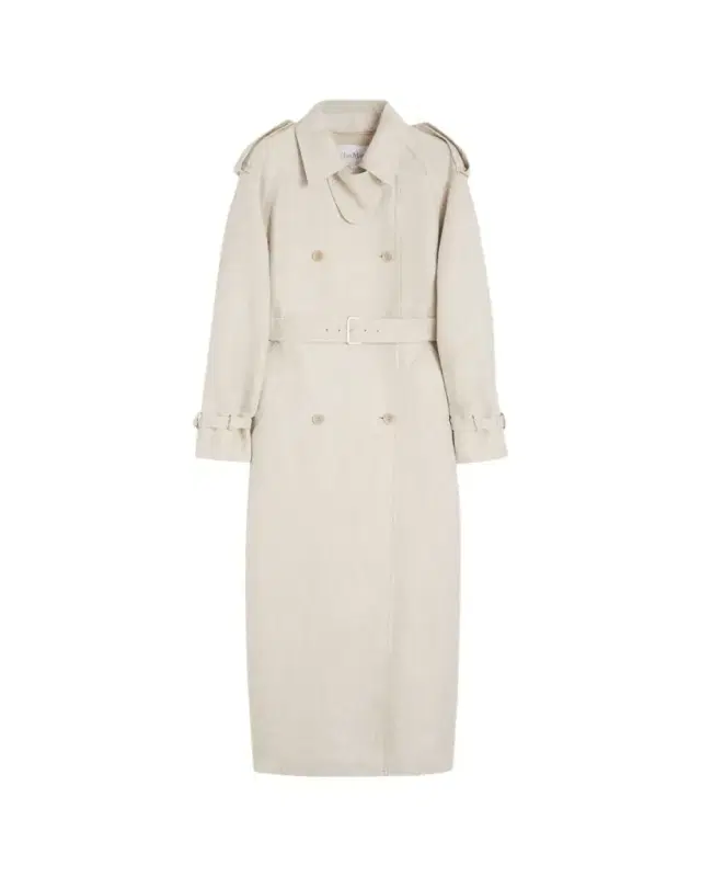 Max Mara Pure Linen Drill Double-Breasted Duster Coat