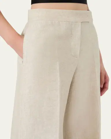 Max Mara Flax Linen Wide-Leg Pants | Thumbnail 5
