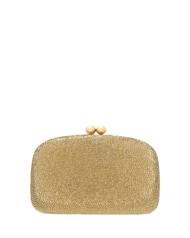 Carolina Herrera Vega Crystal-Embellished Suede Clutch Bag