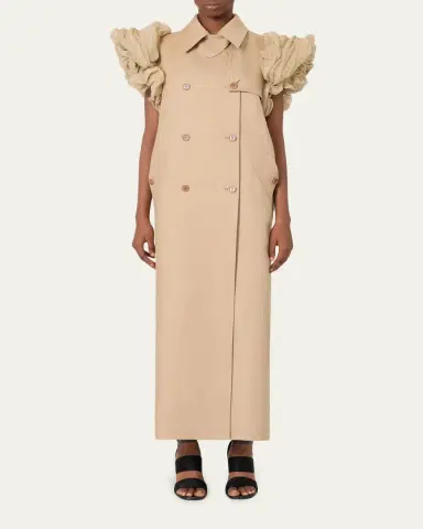 Max Mara Double-Breasted Linen Duster Coat | Thumbnail 2