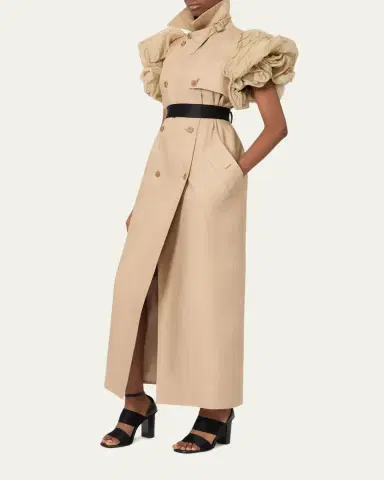 Max Mara Double-Breasted Linen Duster Coat | Thumbnail 4