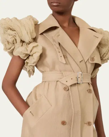 Max Mara Double-Breasted Linen Duster Coat | Thumbnail 5