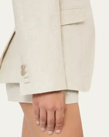 Max Mara Neutro Wrap-Front Linen Drill Blazer | Thumbnail 5 Max Mara Neutro Wrap-Front Linen Drill Blazer | Thumbnail 5