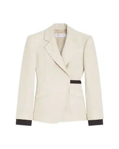 Max Mara Neutro Wrap-Front Linen Drill Blazer | Thumbnail 1 Max Mara Neutro Wrap-Front Linen Drill Blazer | Thumbnail 1