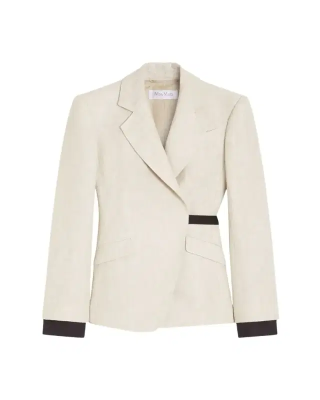 Max Mara Neutro Wrap-Front Linen Drill Blazer