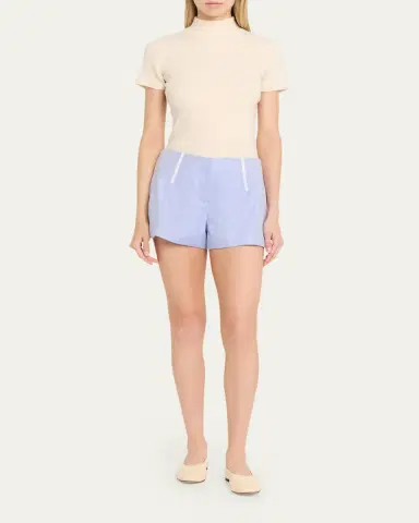 Brandon Maxwell The Cricket Bell Herringbone Shorts | Thumbnail 2 Brandon Maxwell The Cricket Bell Herringbone Shorts | Thumbnail 2