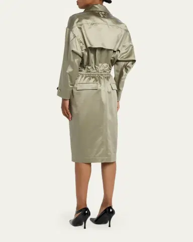 Willy Chavarria Satin Double-Breasted Midi Trench Dress | Thumbnail 3 Willy Chavarria Satin Double-Breasted Midi Trench Dress | Thumbnail 3