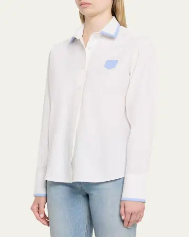Zomer Mini Pocket Cotton Poplin Button-Down Shirt | Thumbnail 4 Zomer Mini Pocket Cotton Poplin Button-Down Shirt | Thumbnail 4