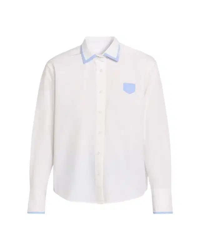 Zomer Mini Pocket Cotton Poplin Button-Down Shirt