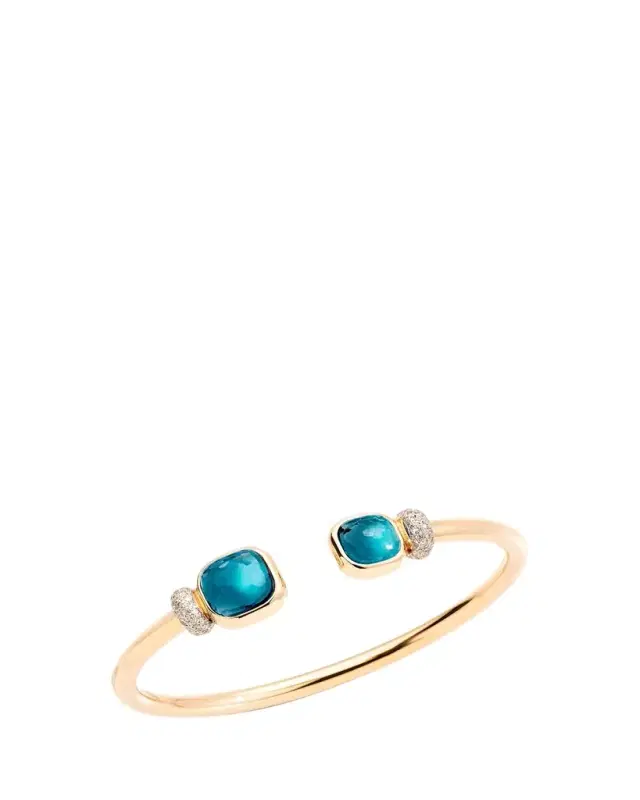 Nudo Classic Petit Rose Gold London Blue Topaz and Diamond Bangle,