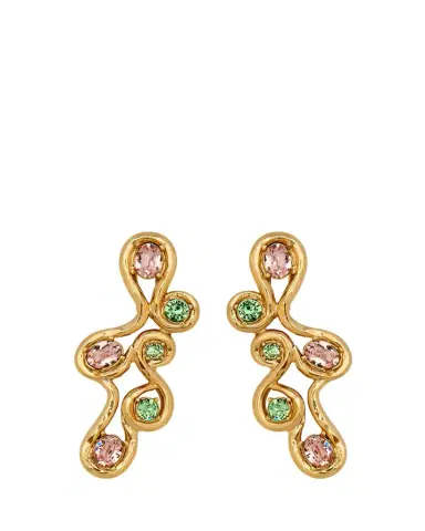 Oscar de la Renta Round Crystal Scrambled Earrings | Thumbnail 1