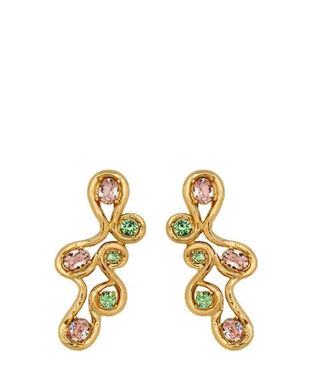 Round Crystal Scrambled Earrings