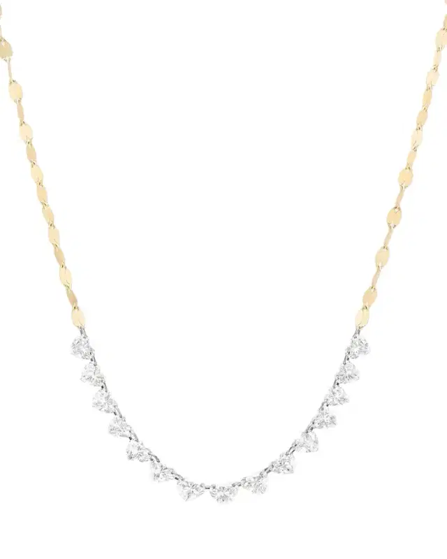 Lana 14K Gold Diamond Heart Tennis Necklace