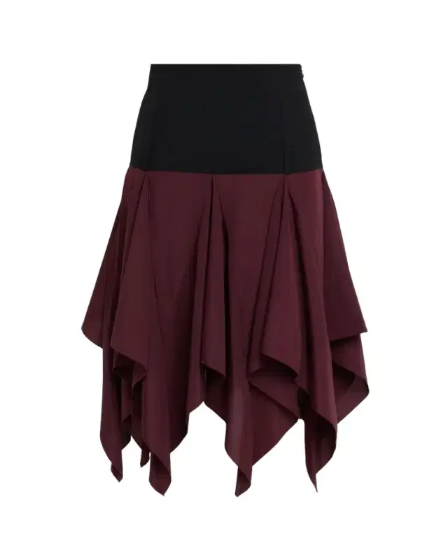 Zomer Bicolor Handkerchief Godet Midi Skirt