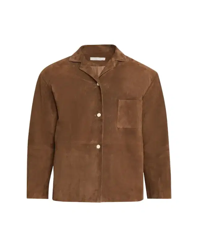 THE ROW Janine Suede Shirt Jacket