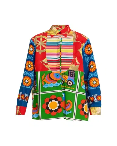 Rianna + Nina Mixed-Print Bib Button-Down Shirt | Thumbnail 1 Rianna + Nina Mixed-Print Bib Button-Down Shirt | Thumbnail 1