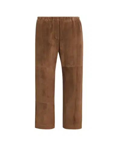 The Row Kenan Suede Straight-Lag Ankle Pull-On Pants | Thumbnail 1 The Row Kenan Suede Straight-Lag Ankle Pull-On Pants | Thumbnail 1