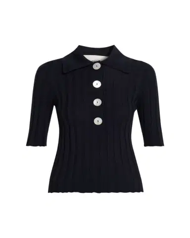 Nackiyé Sugarman Short Sleeve Knit Polo | Thumbnail 1 Nackiyé Sugarman Short Sleeve Knit Polo | Thumbnail 1